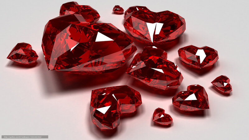 Heart-shaped Red Gems