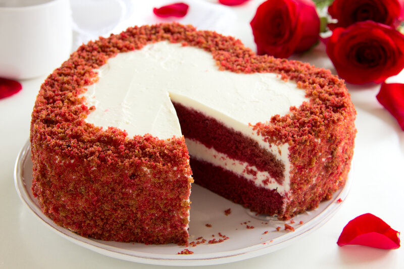 Heart-shaped Red Velvet Cake