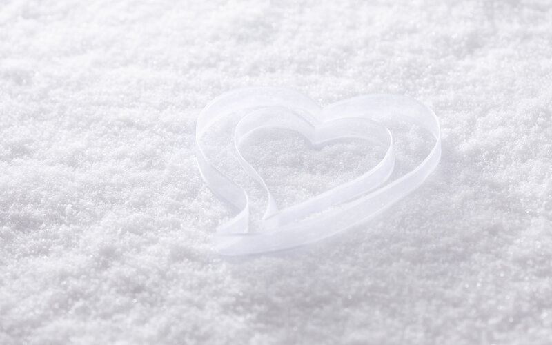 Heart-shaped Ribbon in Snow