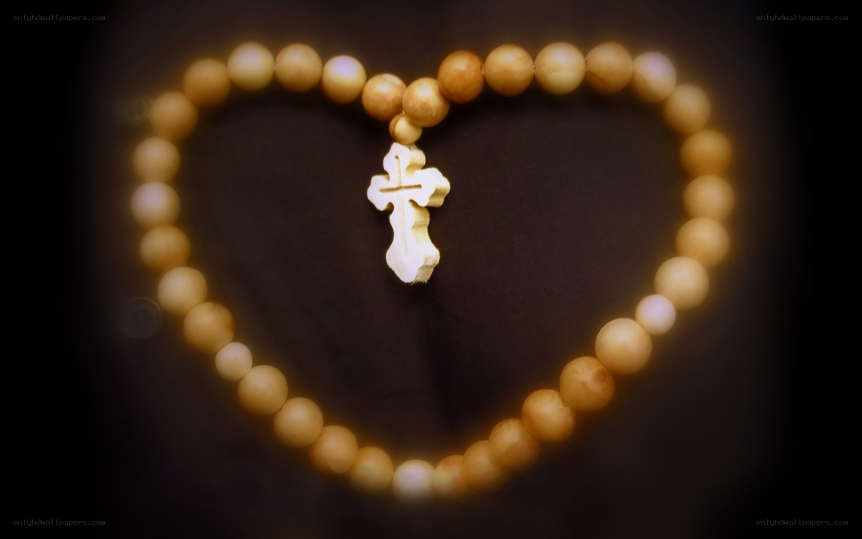 heart-shaped rosary beads