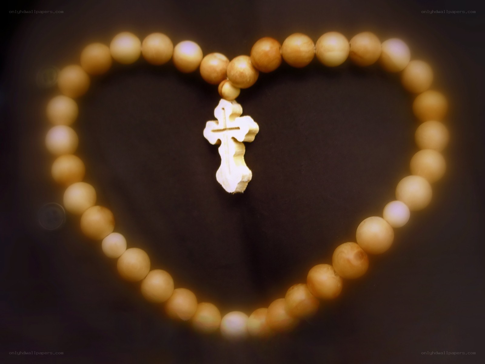 Heart-shaped rosary beads