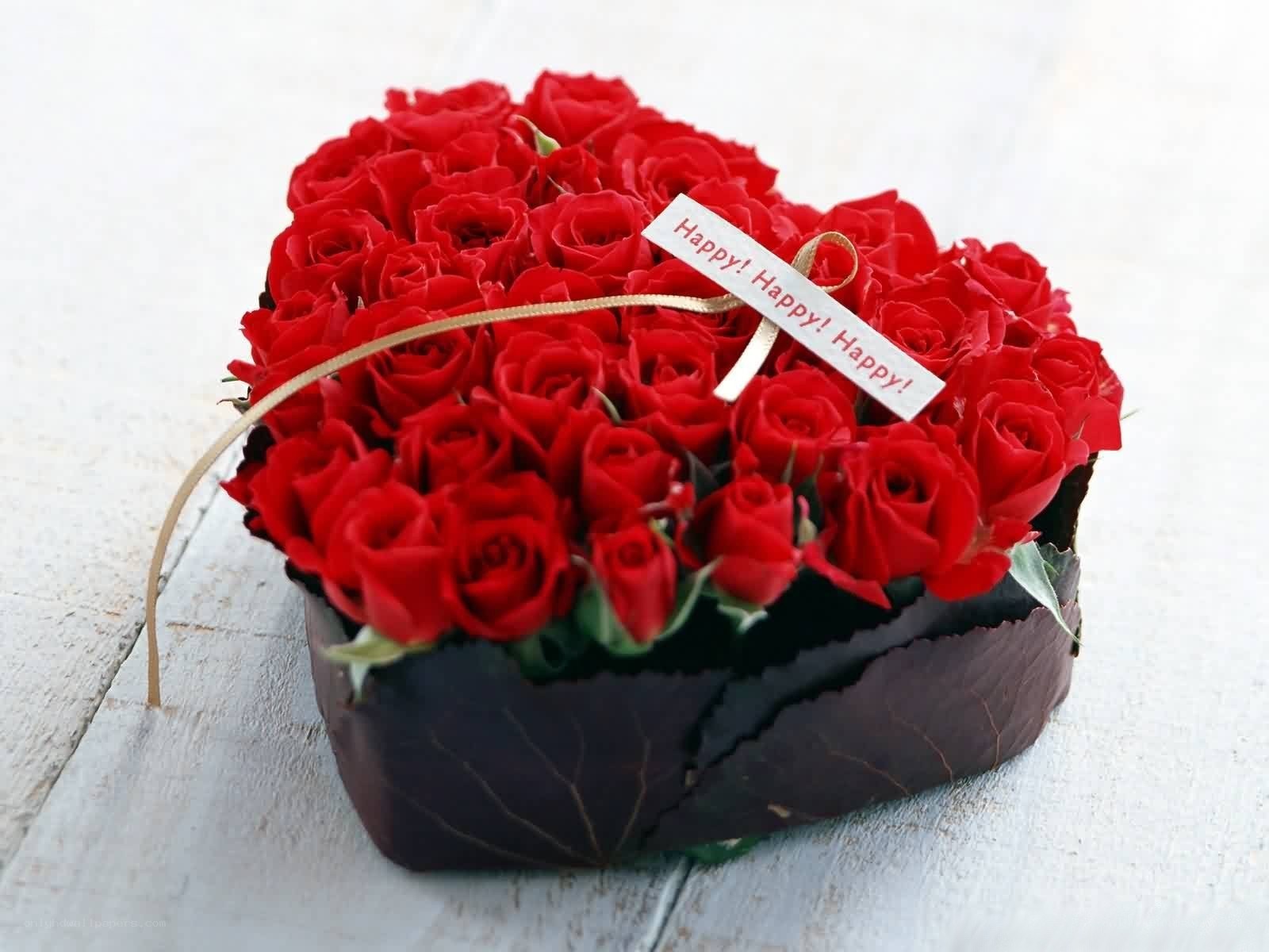 heart-shaped rose arrangement