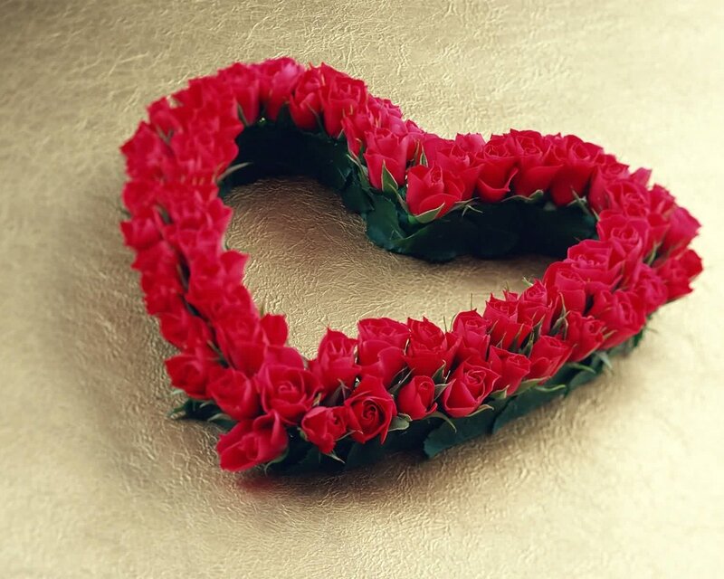 Heart-shaped rose arrangement