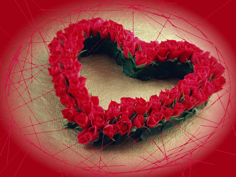 Heart-shaped rose arrangement