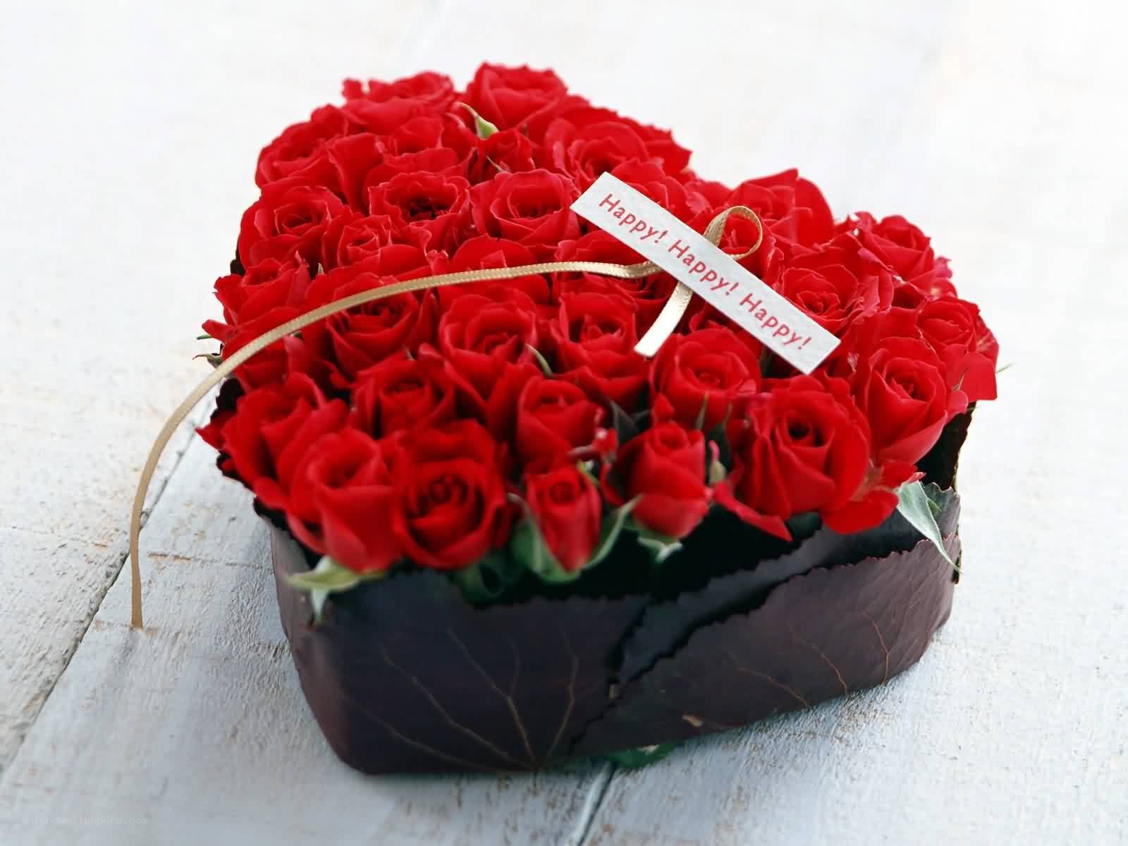 heart-shaped rose arrangement
