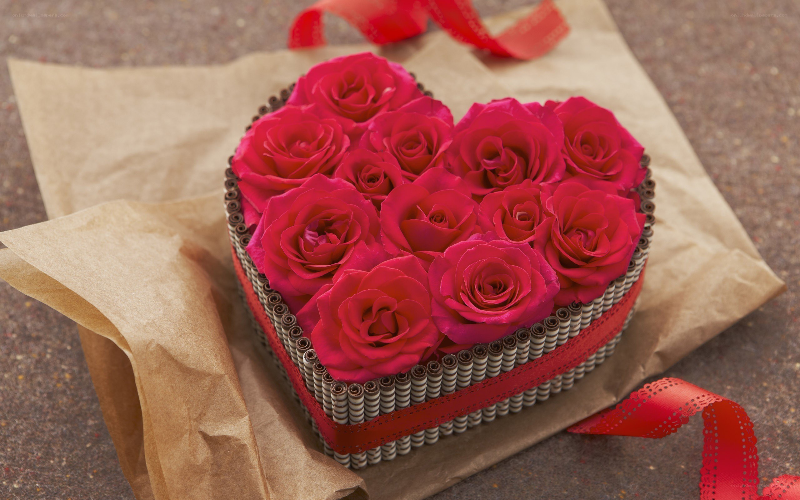Heart-shaped rose arrangement