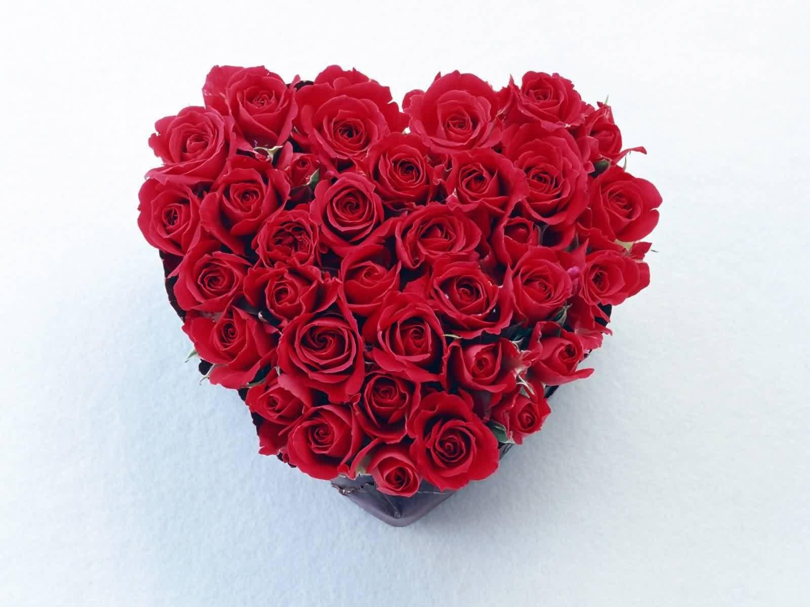 Heart-shaped rose bouquet
