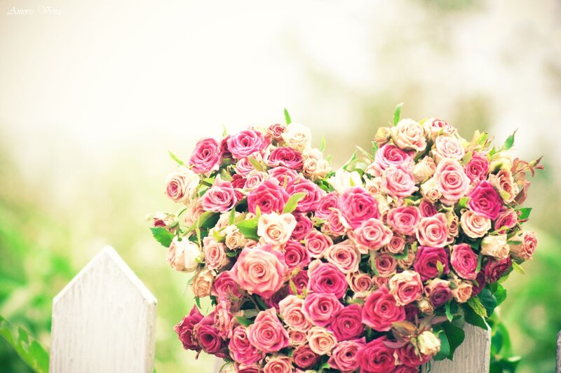 heart-shaped rose bouquet