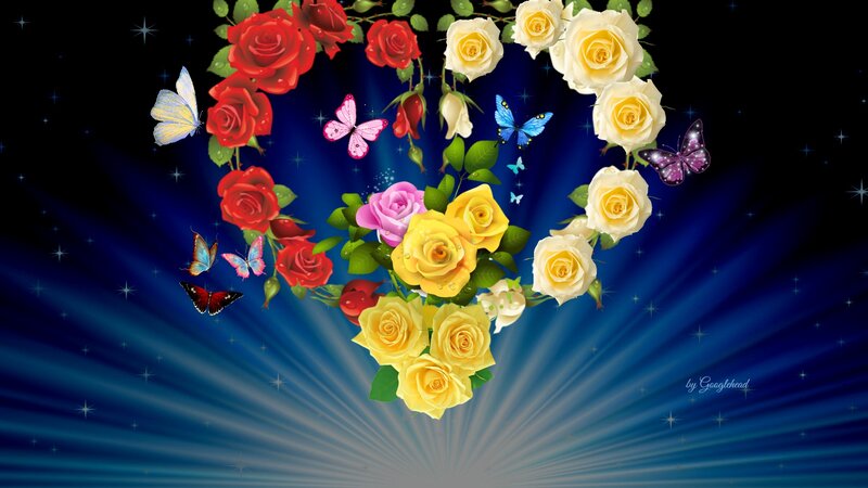 Heart-shaped Rose Bouquet — Blue, Romantic