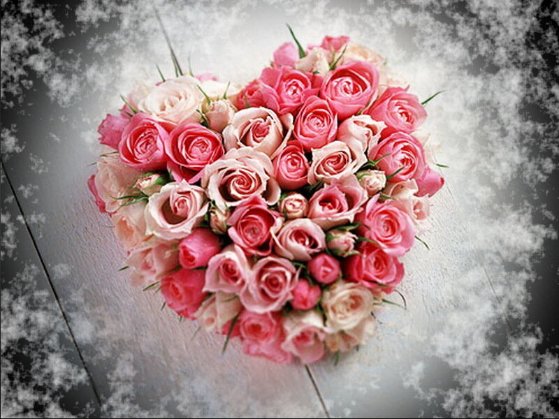 Heart-shaped Rose Bouquet — Pink, Romantic