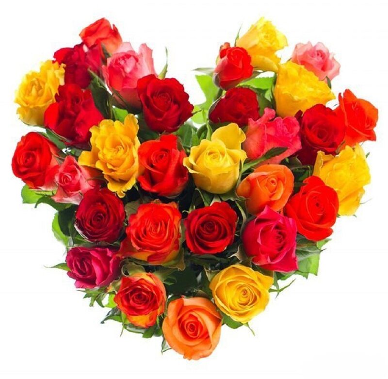 Heart-shaped Rose Bouquet — Red, Festive
