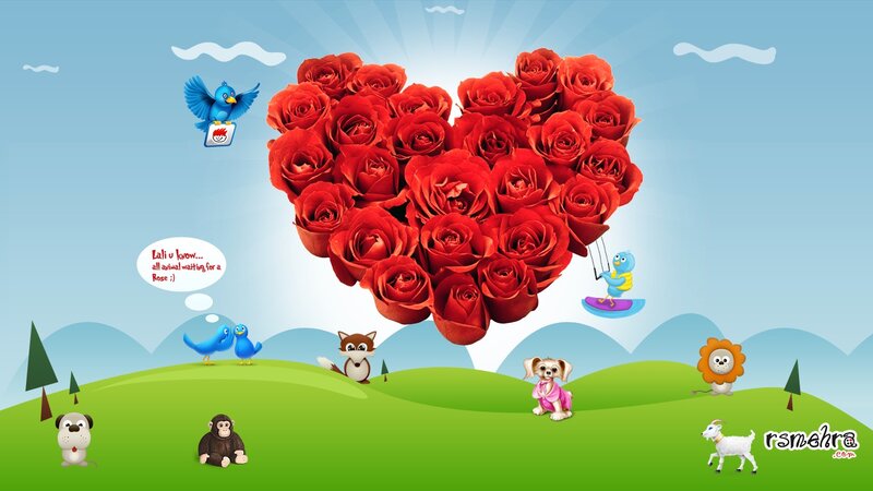 Heart-shaped Rose Bouquet — Red, Playful