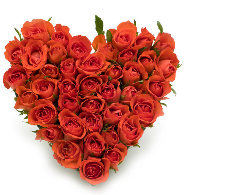 Heart-shaped Rose Bouquet — Red