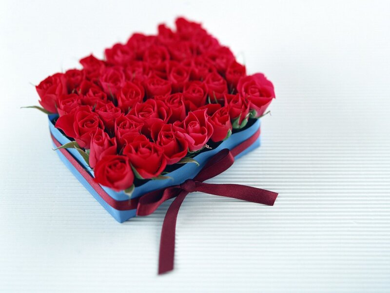 Heart-shaped Rose Box — Red, Romantic, Photograph