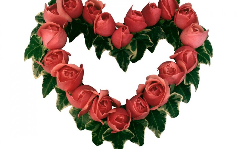 Heart-shaped Rose Wreath — Pink, Romantic