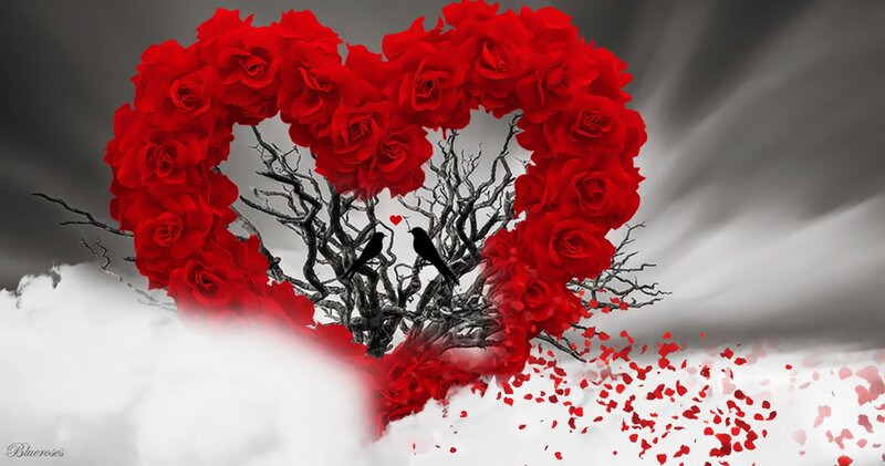 Heart-shaped Rose Wreath — Red, Dramatic