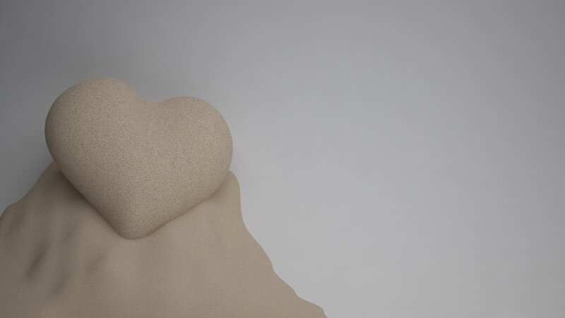 Heart-shaped Sand Sculpture — Beige
