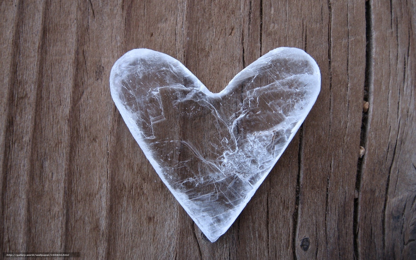 heart-shaped selenite stone