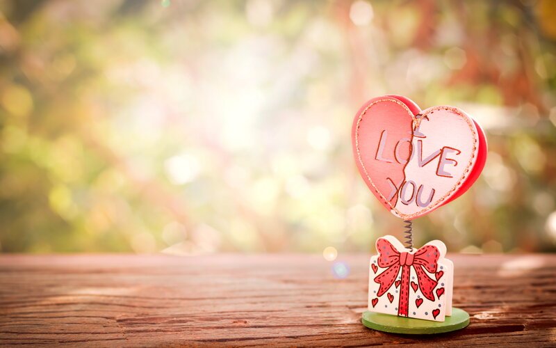 Heart-shaped Sign on Table