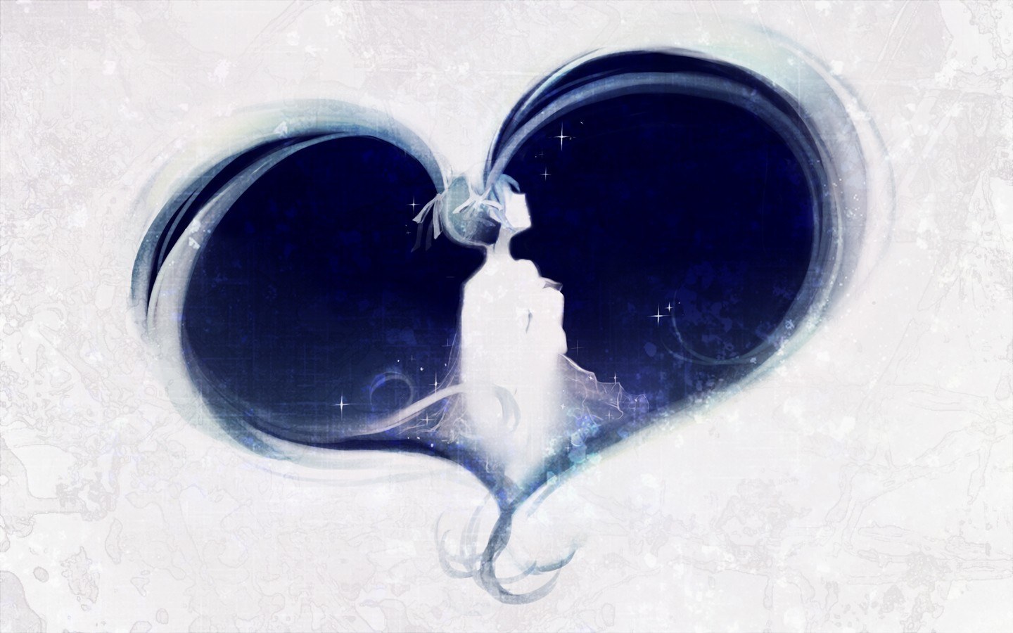 heart-shaped silhouette art