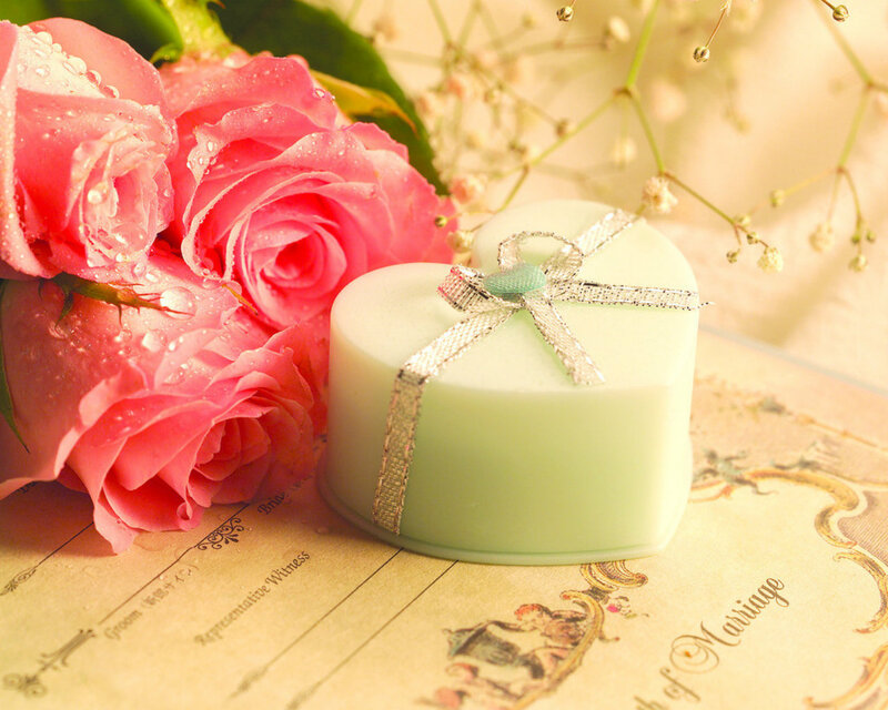 Heart-shaped Soap with Roses