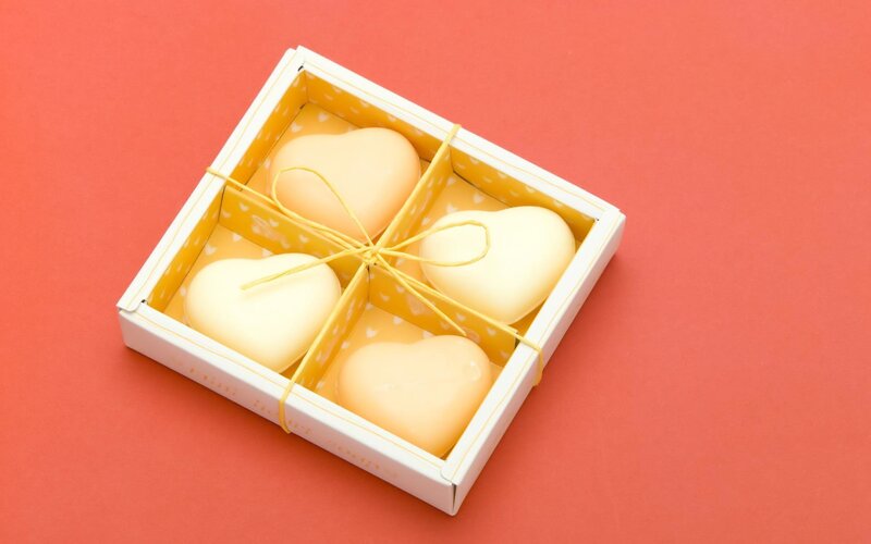 Heart-shaped Soaps in Box