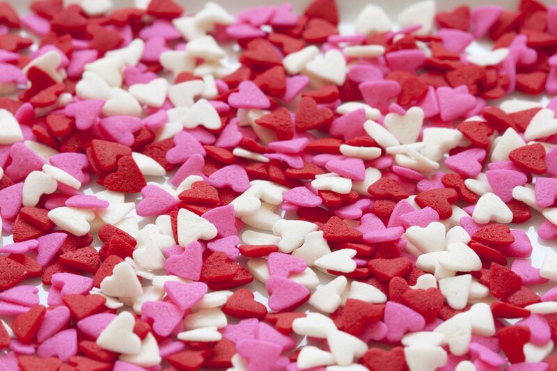 heart-shaped sprinkles