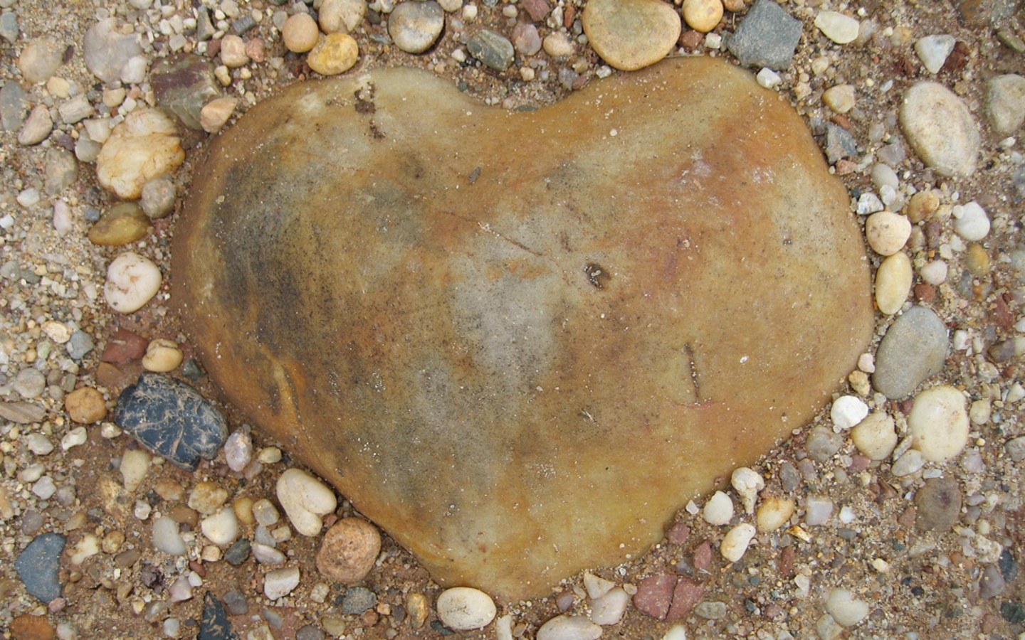 heart-shaped stone on pebbles