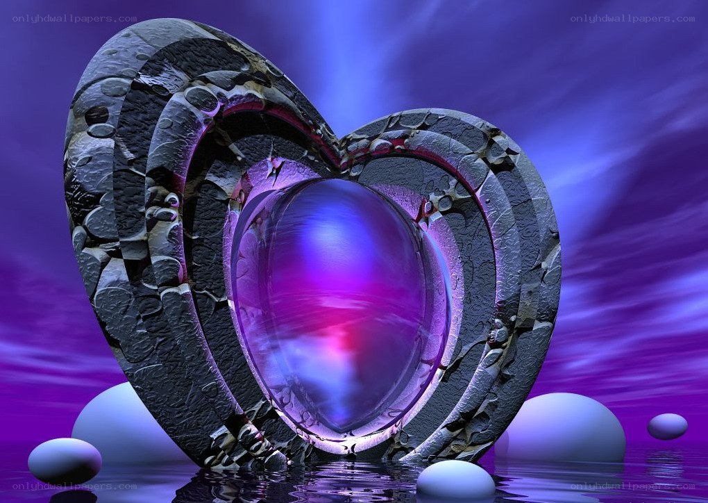 Heart-shaped stone sculpture