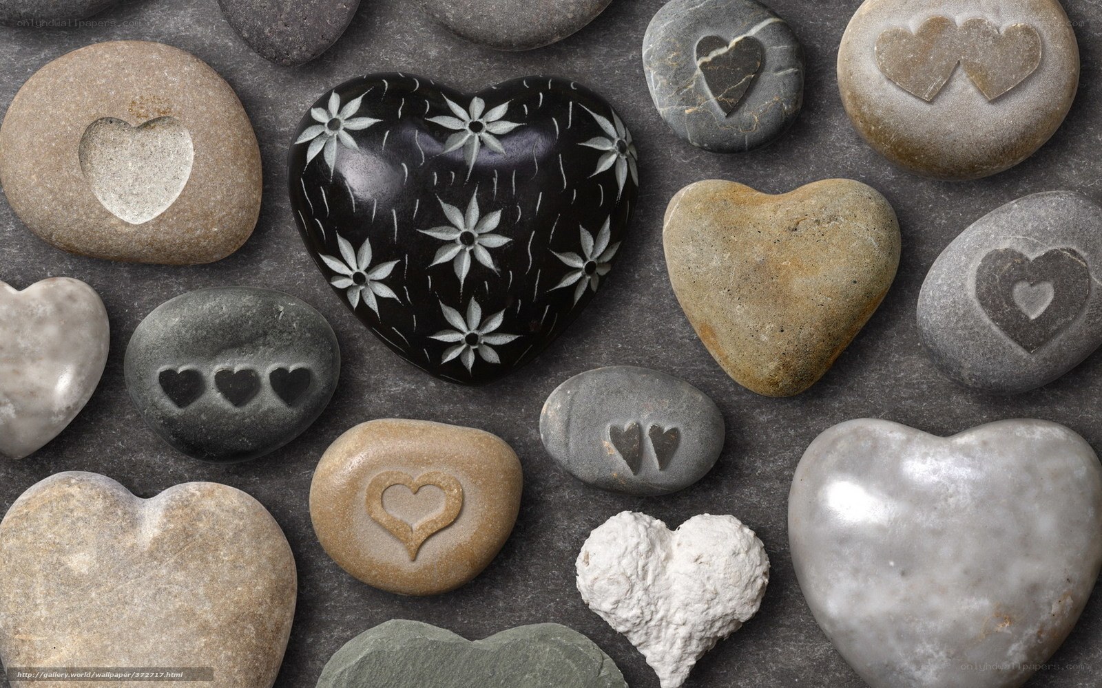 heart-shaped stones collection