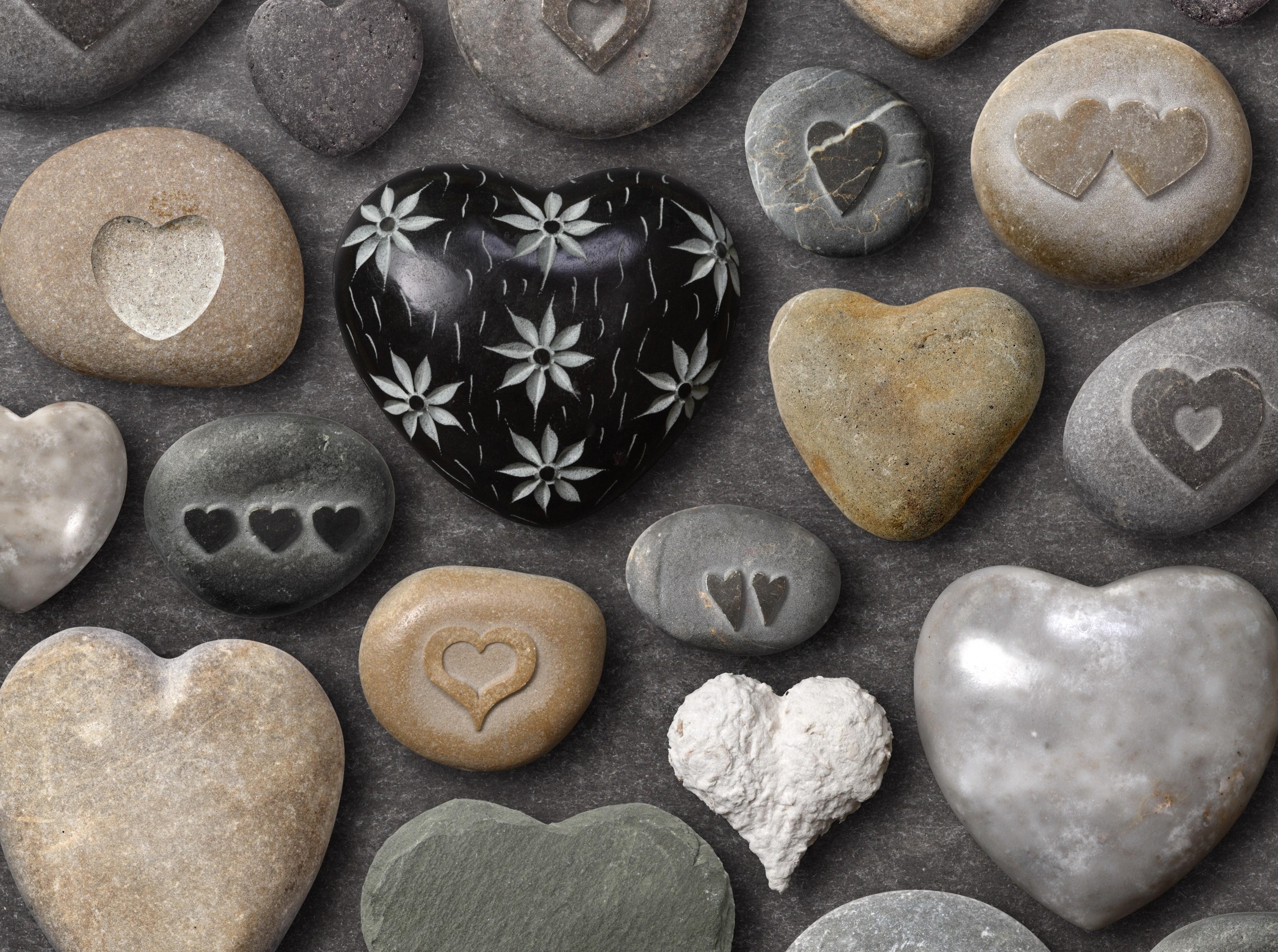 heart-shaped stones collection