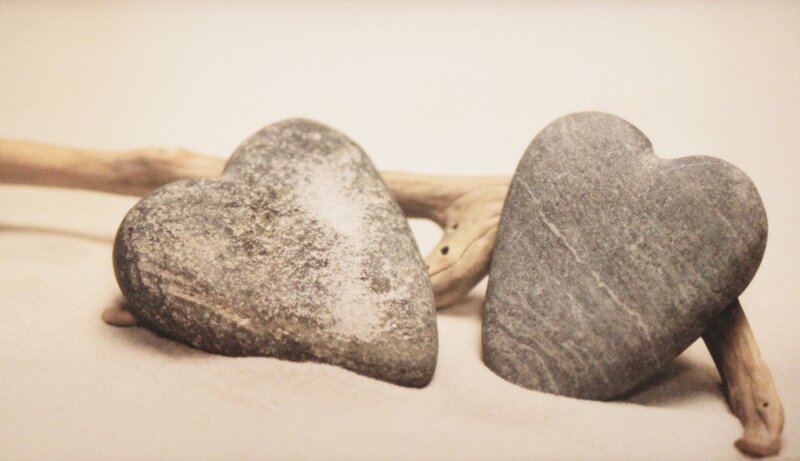 Heart-shaped Stones — Gray, Serene