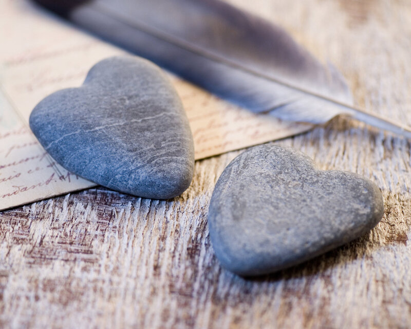 Heart-shaped Stones — Gray