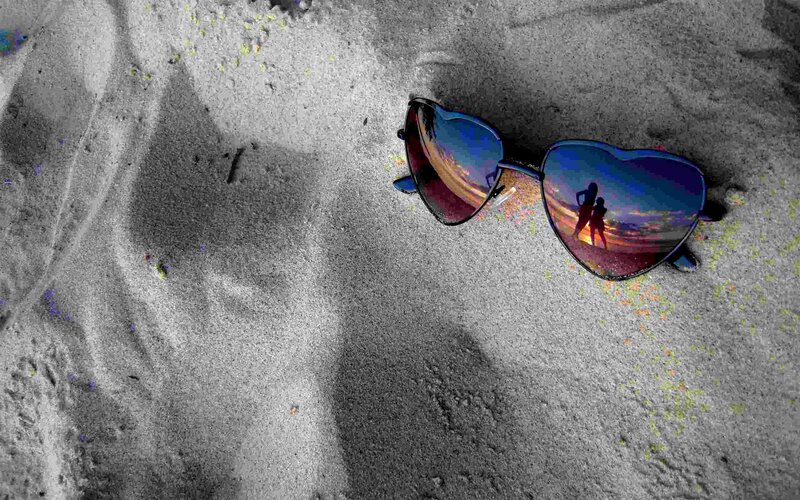 Heart-shaped Sunglasses — Gray