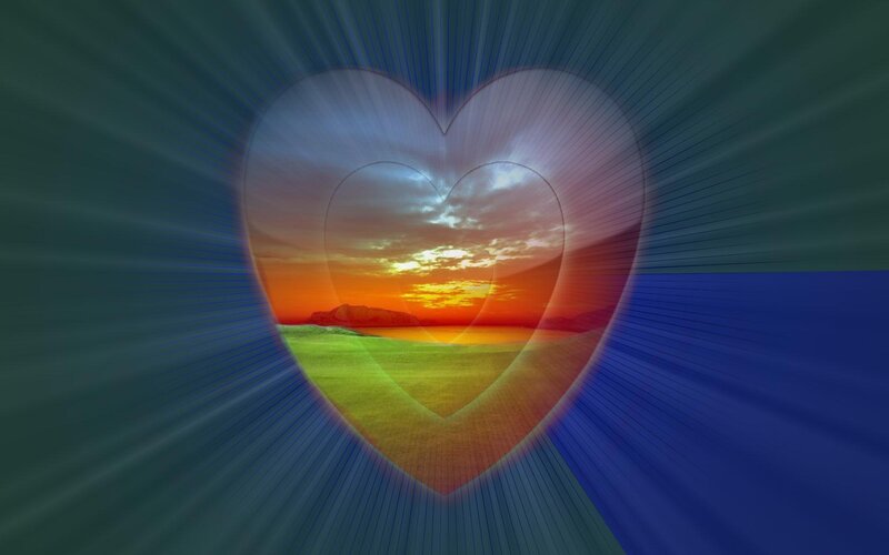 Heart-shaped Sunset Landscape