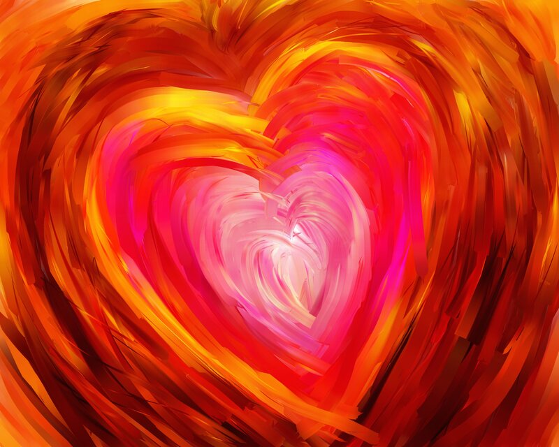 heart-shaped swirl of fire