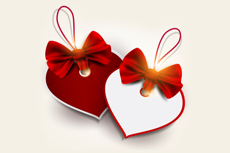 Heart-shaped Tags with Bows