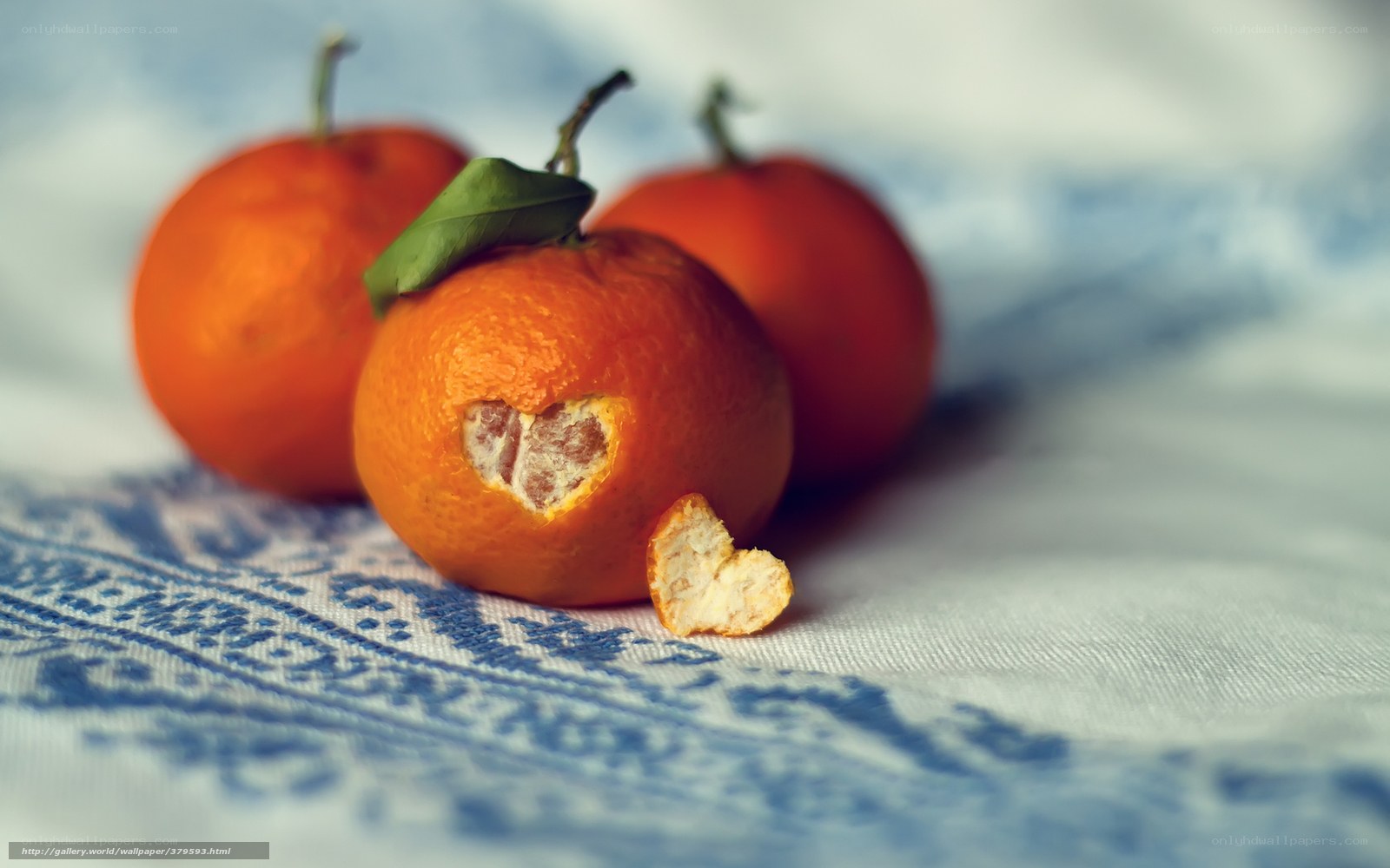 Heart-shaped tangerine slice
