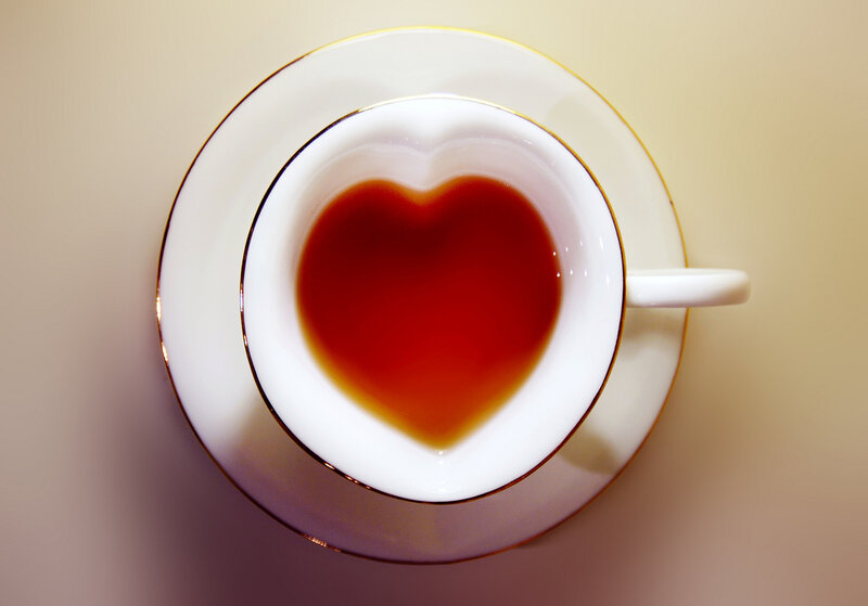 heart-shaped tea cup