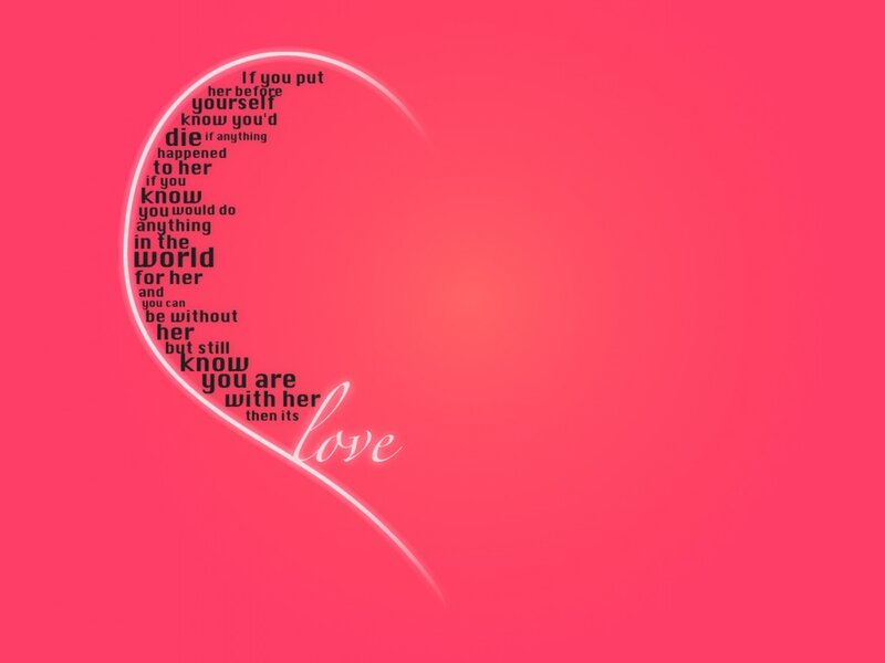 Heart-shaped Text — Pink
