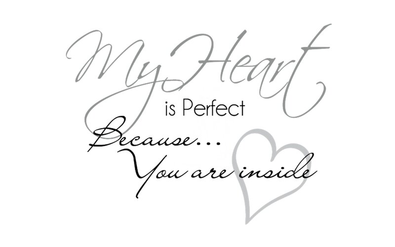 Heart-shaped Text — White