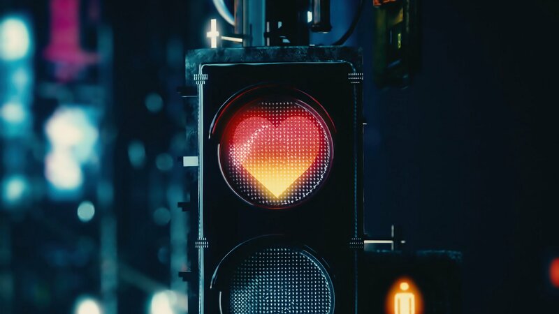 Heart-shaped Traffic Light — Red