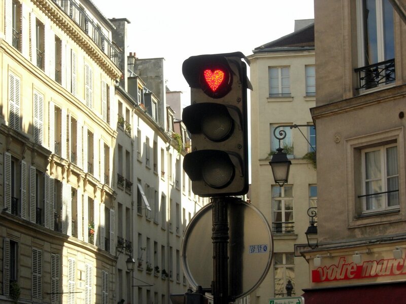 Heart-shaped Traffic Light