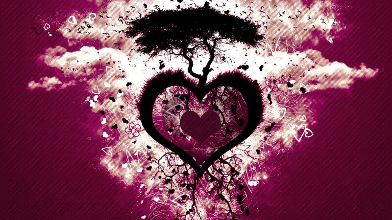 heart-shaped tree art