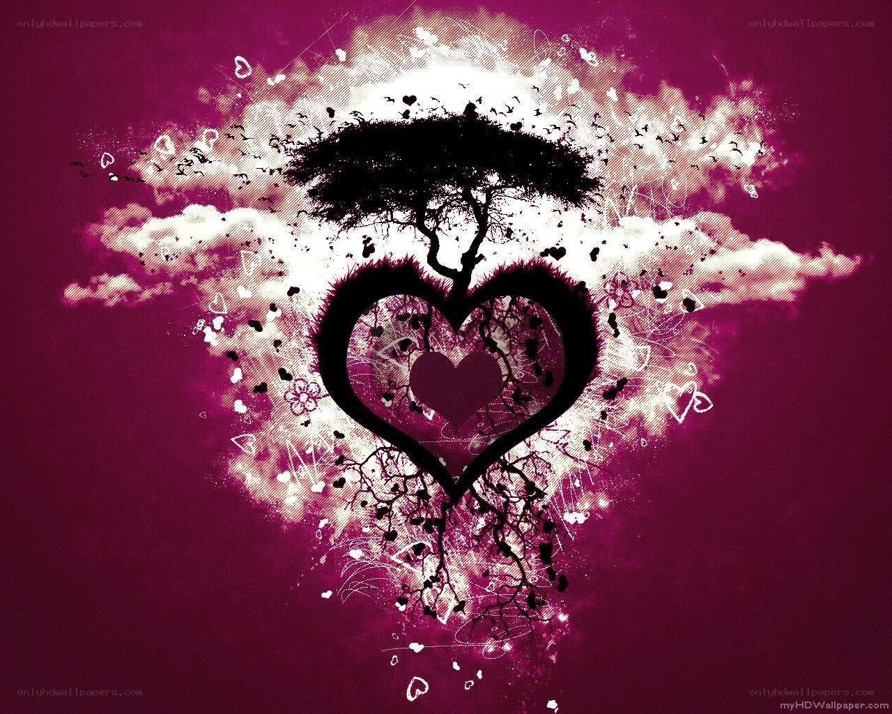 heart-shaped tree art