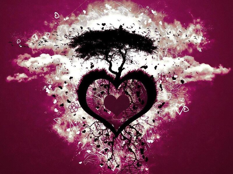 heart-shaped tree art