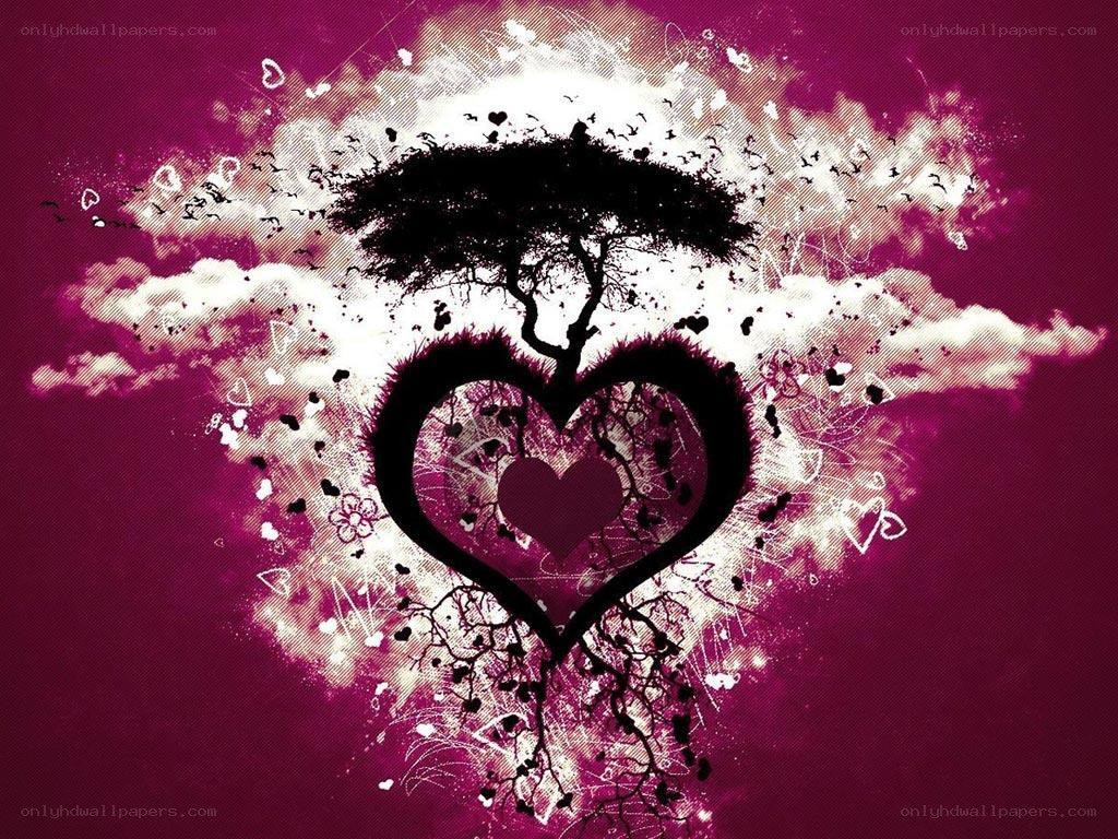 heart-shaped tree art