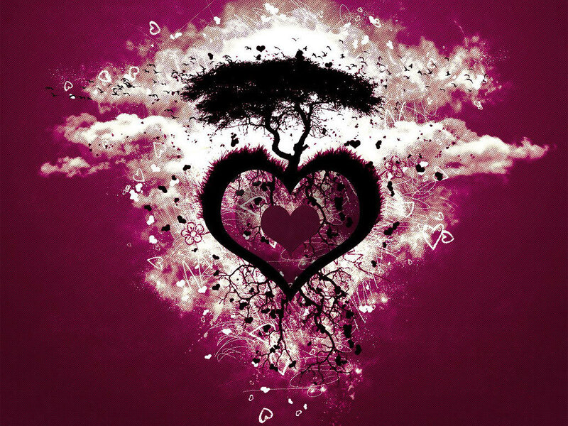 heart-shaped tree art