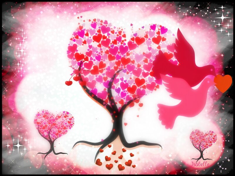 Heart-shaped Tree — Pink, Romantic