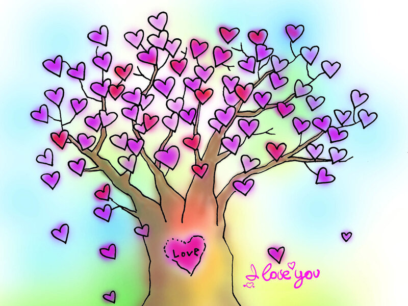 Heart-shaped Tree — Purple